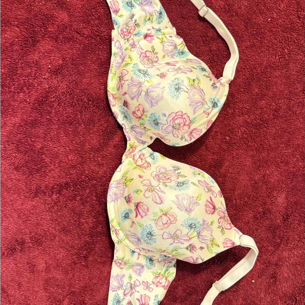 Floral Printed Padded Bra in Pastel Pink and Lavender